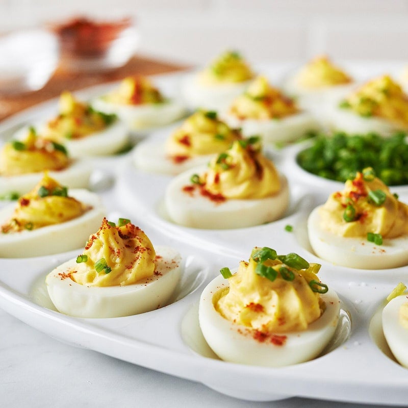HSHQING Ceramic Deviled Egg Platter Holder Easter Chicks Plates Egg Serving Tray for Hold n Devil Dozen Eggs - Image 3